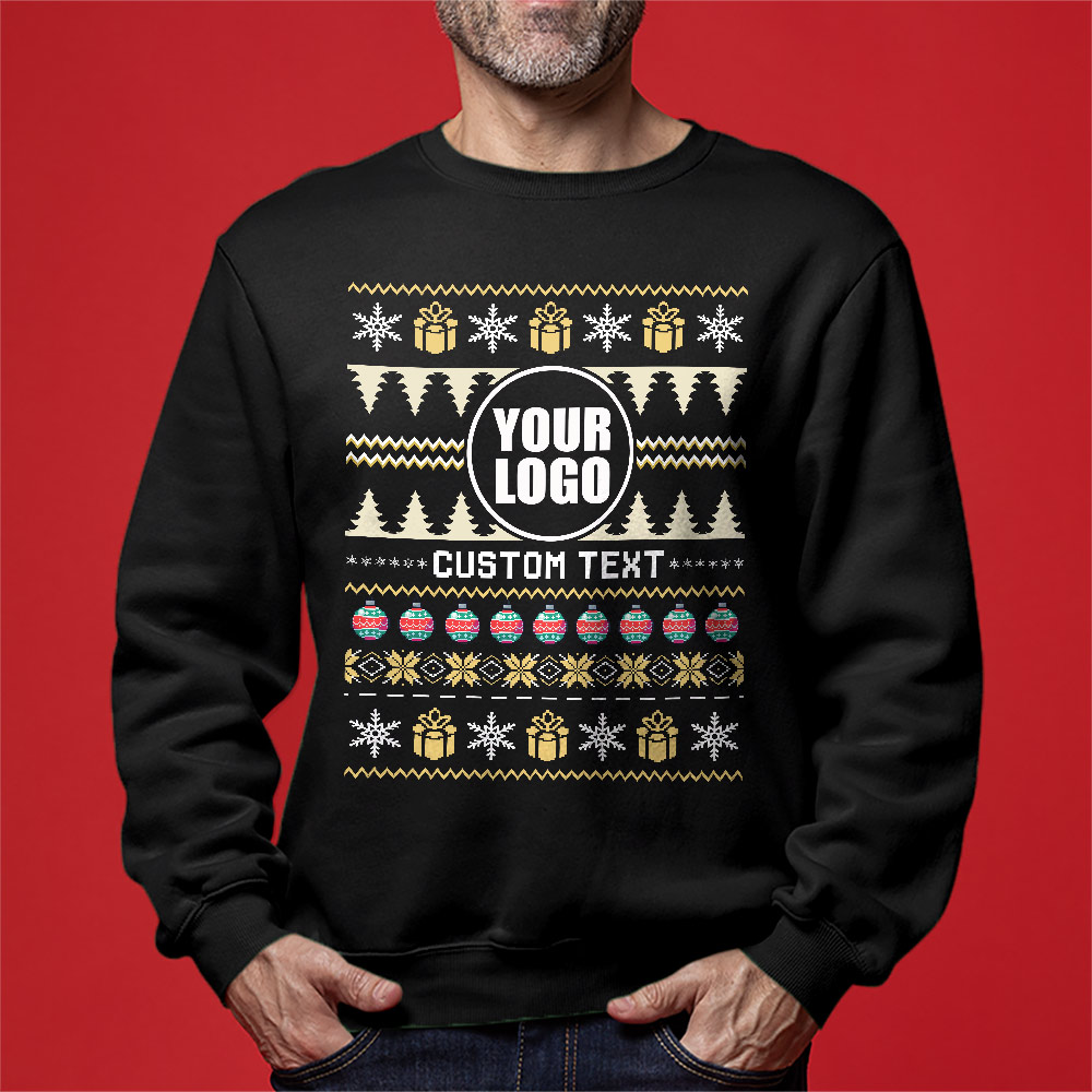 Custom Logo With Christmas Ornament Ugly Sweatshirt 2